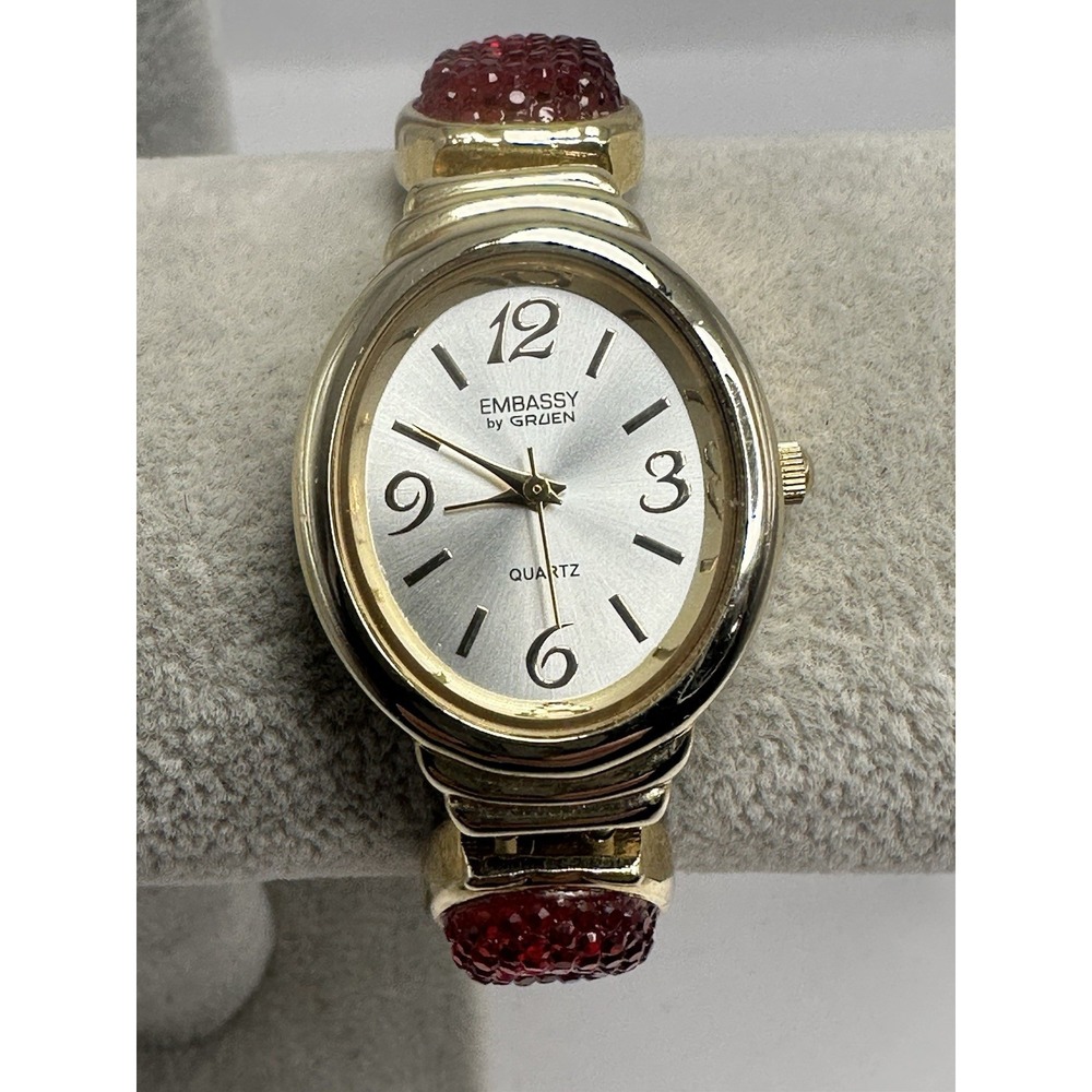 Embassy By Gruen GEM3667L Ladies Watch New Battery‎ 26MM 6.5" G77